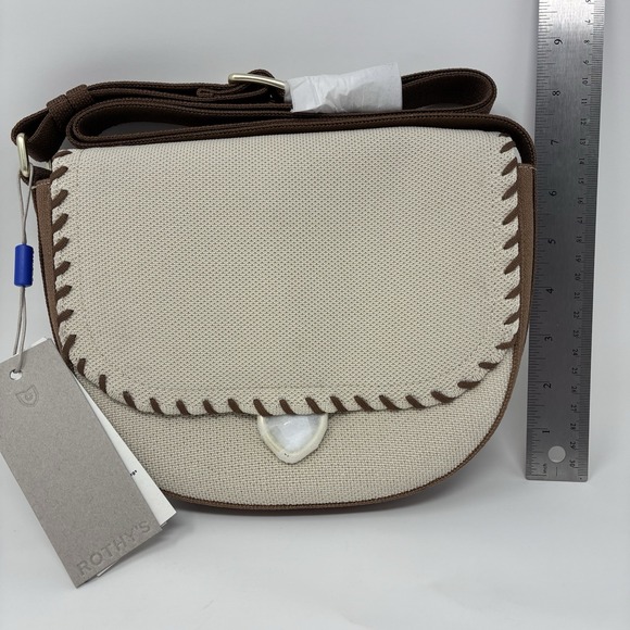 Rothy's The Saddle Bag Flat White $189 MSRP 6x9x7" Crossbody NWT - Picture 14 of 16